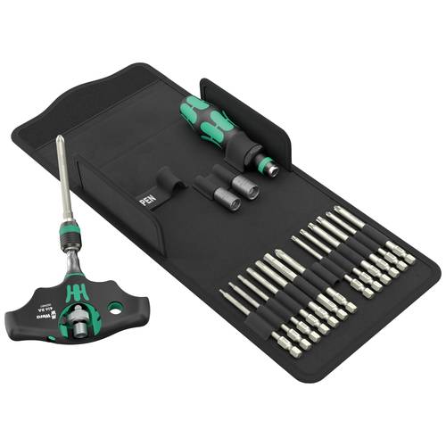 Wera Kraftform Kompakt 400 RA SHK Set 1 05136072001 Bit-Set 19teilig Kreuzschlitz Phillips, Kreuzschlitz Pozidriv, Innen...