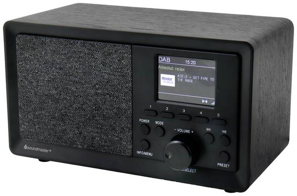 soundmaster DAB350SW Tischradio DAB+, UKW USB  Inkl. Lautsprecherbox, Weckfunktion Schwarz