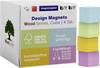 Magnet Wood Series Cube 20x20x20mm sort 4St