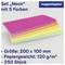 'Neon'-Set mit 5 farbigen Blöcken, Größenangabe: 200 x 100 mm, Papiergewicht: 120 g/m², 250 Stück, Marke: magnetoplan.