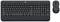 Kabellose schwarze Tastatur und Maus von Logitech. Die Tastatur hat ein vollständiges QWERTZ-Layout mit Ziffernblock.