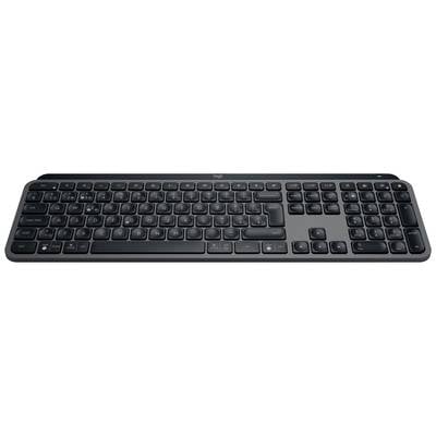Eine schwarze kabellose Computertastatur mit Ziffernblock und Funktionstasten, geeignet für den Büro- oder Heimgebrauch.
