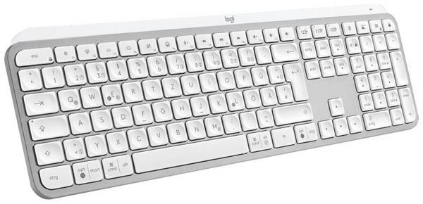 Logitech MX Keys S Bluetooth® Tastatur Deutsch, QWERTZ Hellgrau Beleuchtet, Ergonomisch, Multipair-Funktion