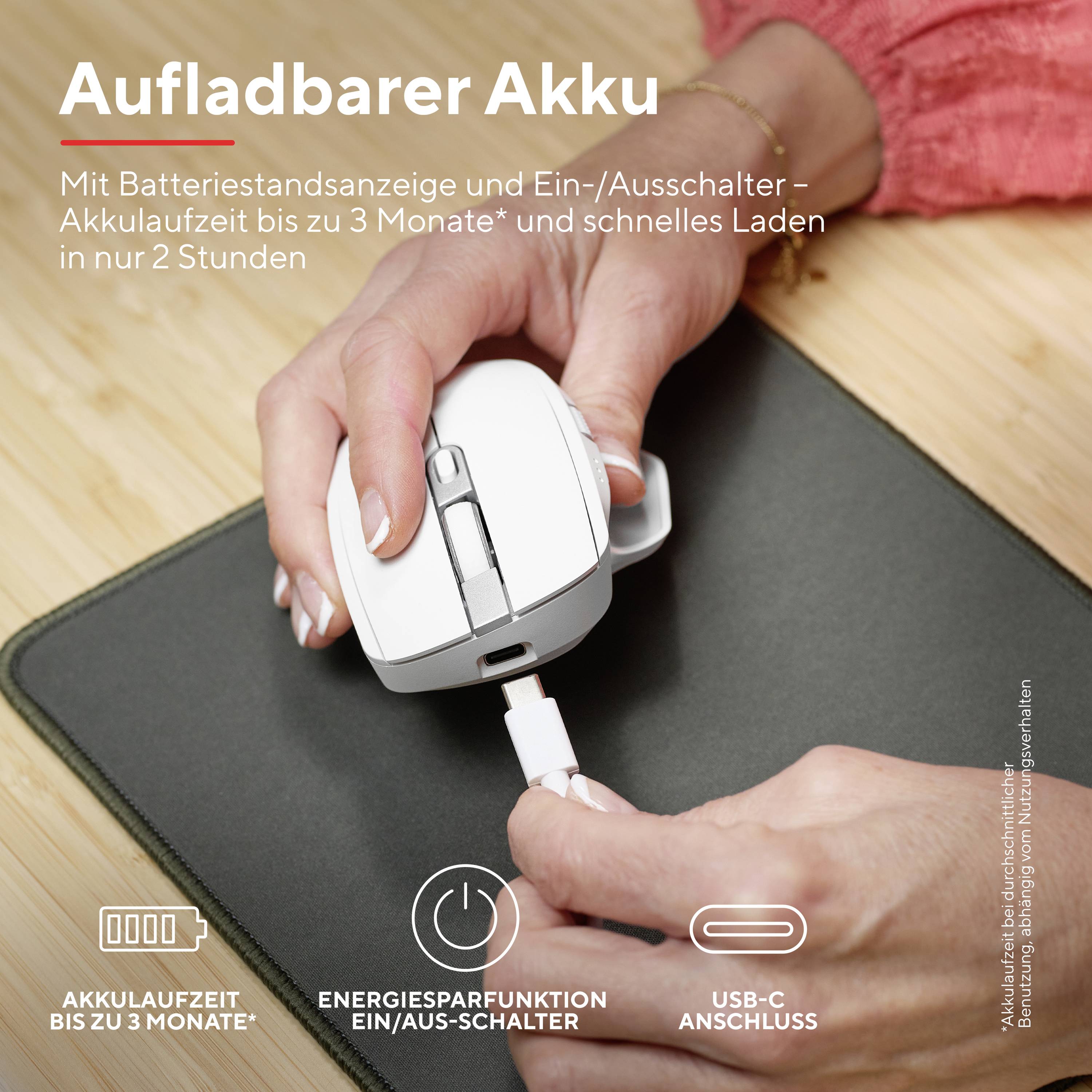 Schnurlose Mouse Trust Ozaa+ Weiß 3200 DPI-15