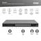 'Ethernet-PoE-Switch DN-95359: 24 Ports, 52 Gbps, SFP, PoE-Unterstützung, Auto-Negotiation, Statusanzeige, Erdungsschutz.'