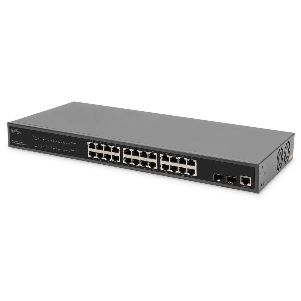 Digitus DN-95359 19 netwerk switch RJ45/SFP 24 + 2 poorten 10 / 100 / 1000 MBit/s PoE-functie