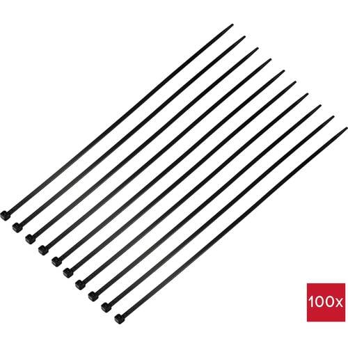 TRU COMPONENTS TC-12523688 Kabelbinder 368 mm 4.8 mm Schwarz 100 St.