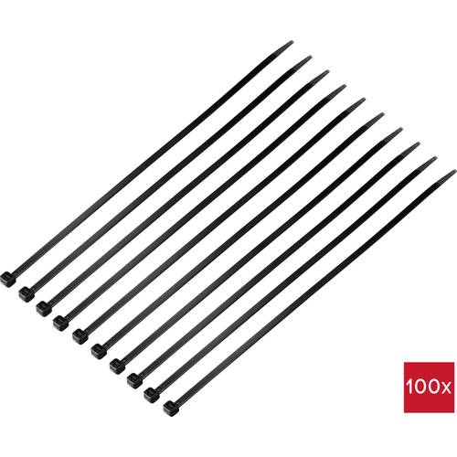 TRU COMPONENTS TC-12523700 Kabelbinder 300 mm 4.8 mm Schwarz Kälteresistenz 100 St.
