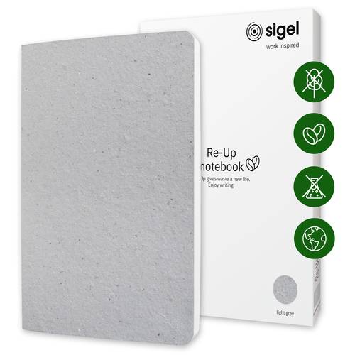Sigel Re-Up RU100 Notizbuch kariert Hellgrau Anzahl der Blätter: 50 DIN A5 hoch