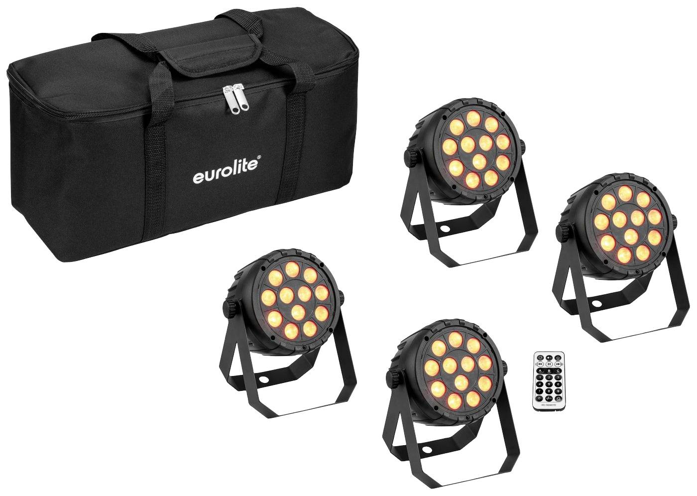 EUROLITE Set 4x LED PARty Spot Silent RGB WW mit Soft-Bag