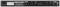 Rückseite eines Audio-Interfaces mit zwei XLR-Anschlüssen für Input, zwei XLR-Anschlüssen für Output und einem Stromanschluss links.