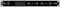 Ein schwarzer Audiomixer mit vier Drehreglern und LED-Pegelanzeigen. Er hat einen Netzschalter links und vier Kanäle. Markenname links.