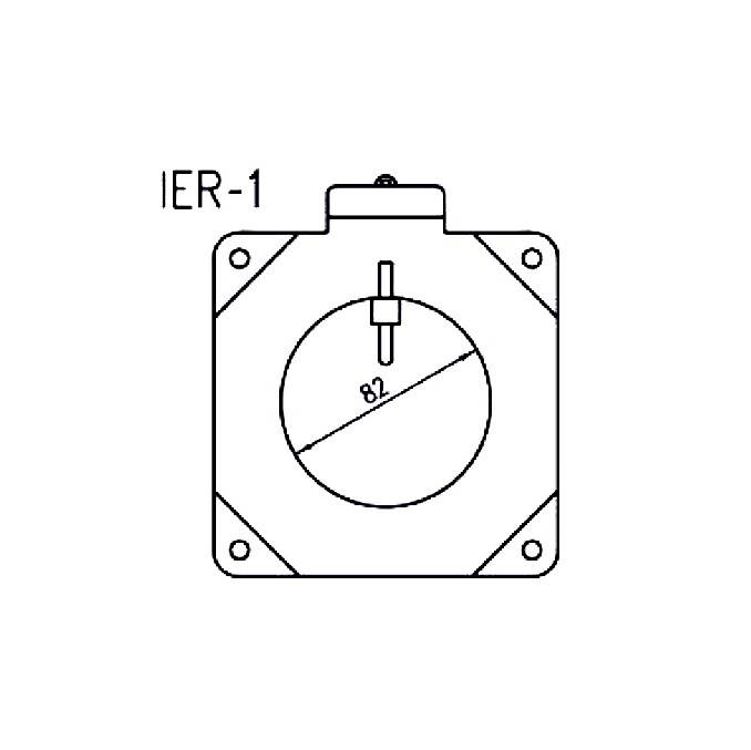 Abbildung eines Bauteils mit der Aufschrift 'IER-1'. Kreisförmiges Element in der Mitte, Durchmesserangabe '82'.