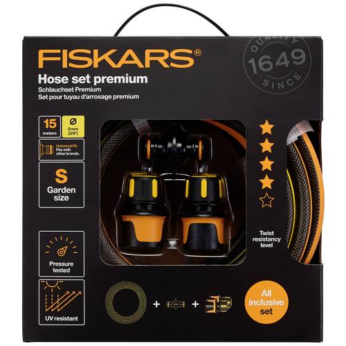 Thumbnail - Fiskars Premium-Set 1027101 15 m 1 St. Schwarz, Orange Gartenschlauch