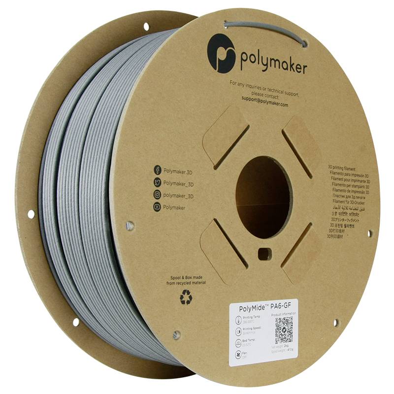 Polymaker PG02004 Filament PA6-GF Chemisch bestendig, Glasvezelversterkt, Hittebestendig, Hoge stijfheid 2.85 mm 2000 g Grijs PolyMide™ 1 stuk(s)