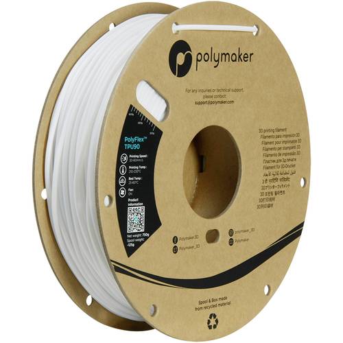Polymaker PD02007 TPU90 Filament TPU flexibel 2.85 mm 750 g Weiß PolyFlex™ 1 St.