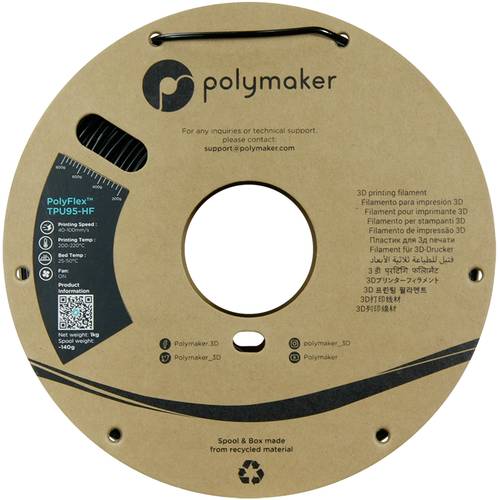 Polymaker PD03004 TPU95-HF Filament TPU, Flexibles Filament flexibel, Highspeed Filament, UV-beständig 2.85 mm 1000 g Sc...
