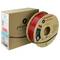 Rote 3D-Druckerfilamentrolle von Polymaker neben brauner Verpackung mit Logo und Produktinformationen.