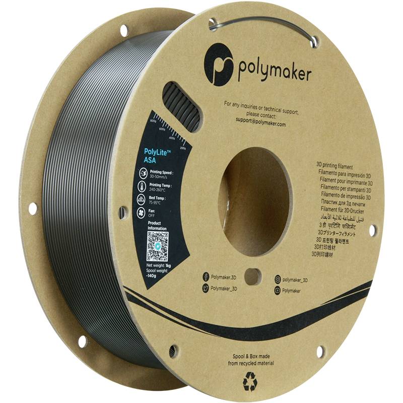 Polymaker PF01046 Dark Gray Green Filament ASA Weerbestendig, Hittebestendig, UV-bestendig 1.75 mm 1000 g Grijs 1 stuk(s)