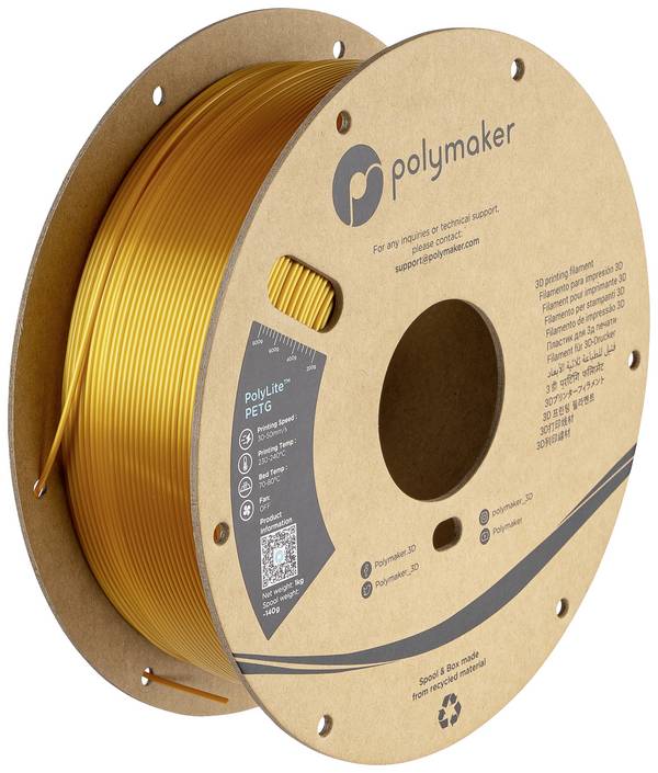 Polymaker PB01013 PB01013 Filament PETG hitzebeständig, hohe Zugfestigkeit 1.75 mm 1000 g Gold PolyLite™ 1 St.