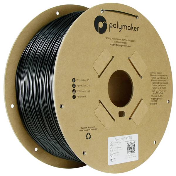 Polymaker PB01043 PB01043 Filament PETG hitzebeständig, hohe Zugfestigkeit 1.75 mm 3000 g Schwarz PolyLite™ 1 St.