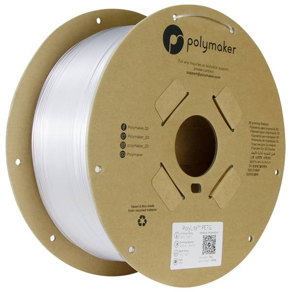 Polymaker PB01044  Filament PETG hitzebeständig, hohe Zugfestigkeit 1.75 mm 3000 g Klar PolyLite™ 1 St.