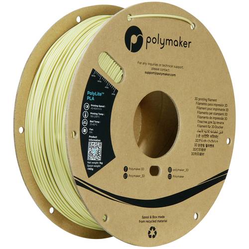 Polymaker PA02055 6938936706960 Filament PLA hohe Steifigkeit, hohe Zugfestigkeit 1.75 mm 1000 g Beige PolyLite™ 1 St.