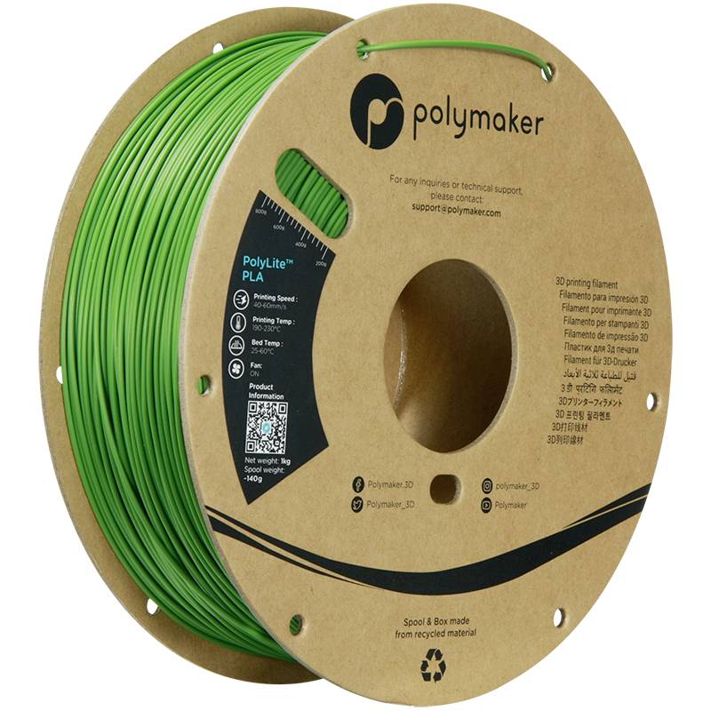 Polymaker PA02059 6938936707011 Filament PLA kunststof Hoge stijfheid, Hoge treksterkte 1.75 mm 1000 g Oerwoudgroen PolyLite™ 1 stuk(s)