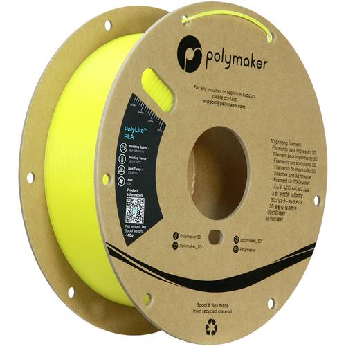 Polymaker PA02093 Luminous Filament PLA nachleuchtend 1.75 mm 1000 g Leucht-Gelb PolyLite™ 1 St.