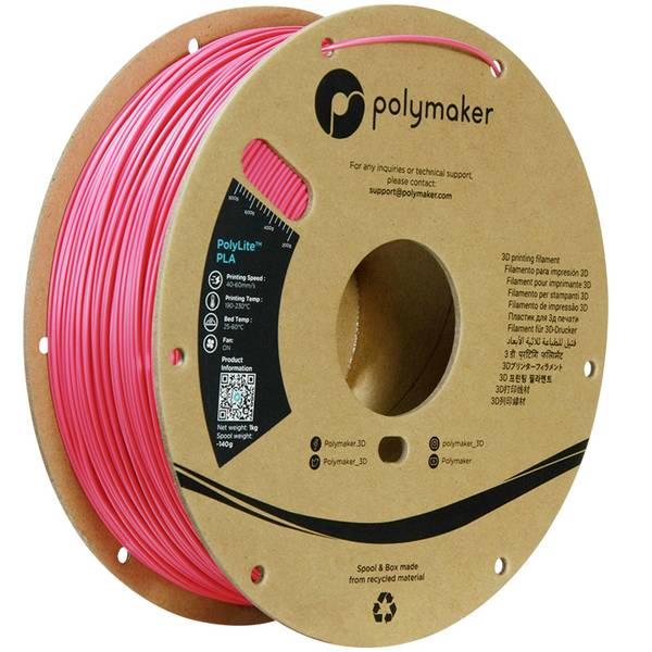 Polymaker PA02054 Polymaker PolyLite PLA Filament Magenta 1.75 mm / 1kg Filament PLA hohe Steifigkeit, hohe Zugfestigkeit 1.75 mm 1000 g Magenta PolyLite™ 1 St.