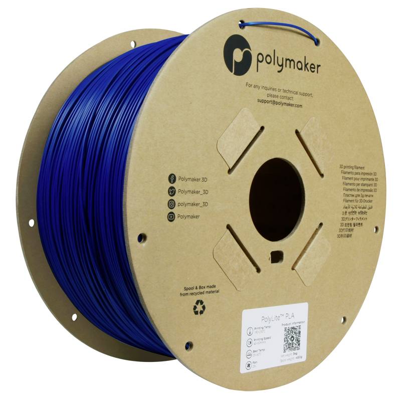 Polymaker PA02067 6938936707301 Filament PLA kunststof Hoge stijfheid, Hoge treksterkte 1.75 mm 3000 g Blauw PolyLite™ 1 stuk(s)