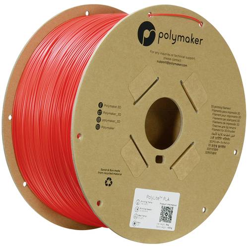 Polymaker PA02066 6938936707295 Filament PLA hohe Steifigkeit, hohe Zugfestigkeit 1.75 mm 3000 g Rot PolyLite™ 1 St.