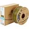 'Polymaker Polylite PLA Pro'-Filament in 'Army Green' für 3D-Druck. Etikett auf Spule enthält Details zu Material und Gewicht. Verpackung im Hintergrund.