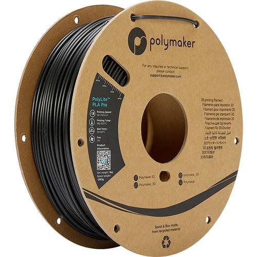 Polymaker PA07013 6938936710387 Filament PLA Pro hohe Steifigkeit, schlagfest 2.85 mm 1000 g Schwarz PolyLite™ 1 St.