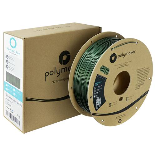 Thumbnail - Polymaker PA02027 6938936711452 Filament PLA 1.75 mm 1000 g Dunkelgrün, Grün PolyLite™ 1 St.