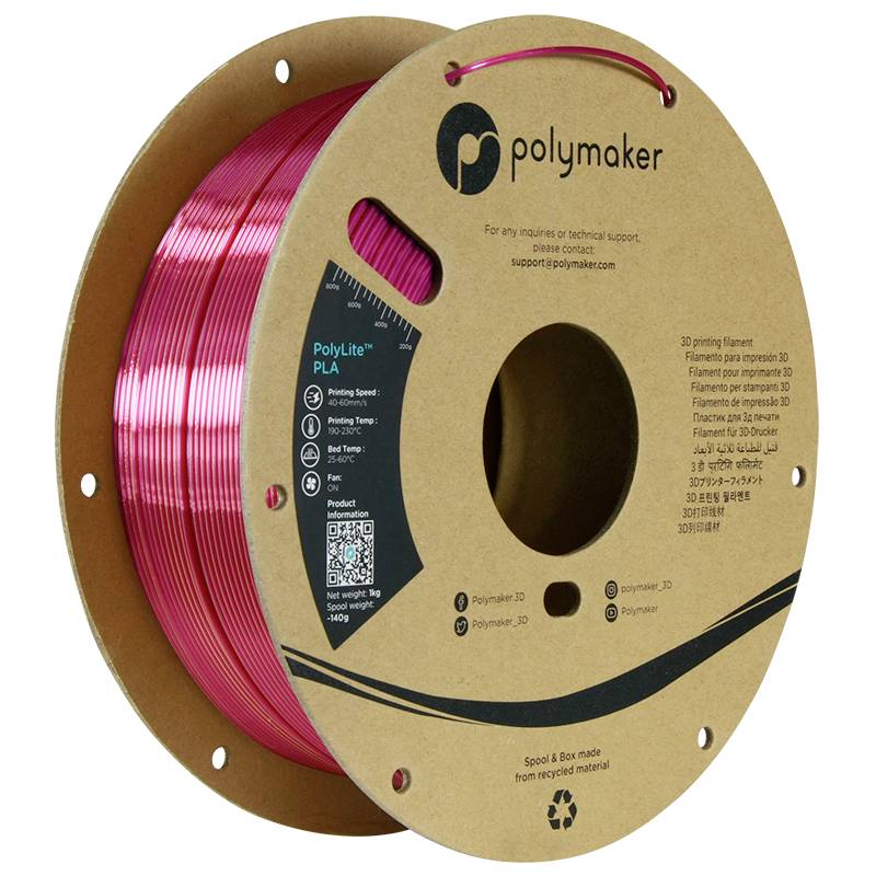 Polymaker PA03023 Dual Silk Filament PLA zijdeglans Meerkleurig, Zijdeglans 1.75 mm 1000 g Banquet, Goud, Magenta PolyLite™ 1 stuk(s)