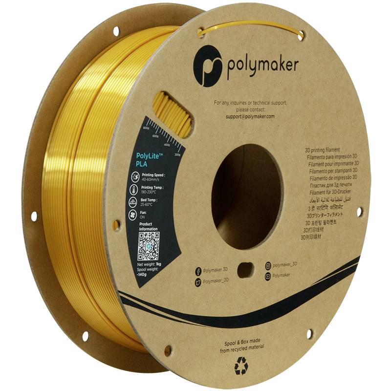 POLYMAKER PA03001 Silk Filament PLA-Seide Seidig glänzend 1.75 mm 1000 g Gold PolyLite? 1 St.