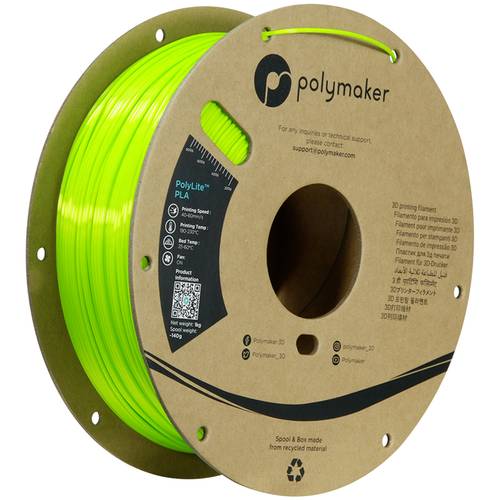 Polymaker PA03006 Silk Filament PLA-Seide Seidig glänzend 1.75 mm 1000 g Lime PolyLite™ 1 St.