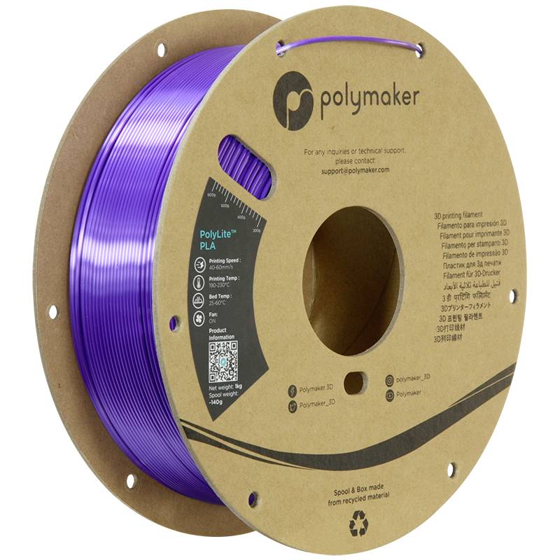 Polymaker PA03007 Silk Filament PLA zijdeglans Zijdeglans 1.75 mm 1000 g Lila PolyLite™ 1 stuk(s)