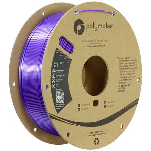 Polymaker PA03007 Silk Filament PLA-Seide Seidig glänzend 1.75 mm 1000 g Lila PolyLite™ 1 St.