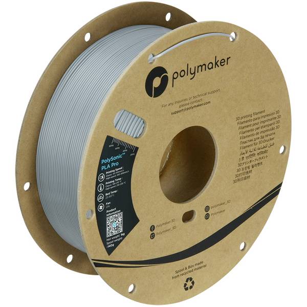 Polymaker PA13003 PA13003 Filament PLA+ Highspeed Filament, schlagfest 1.75 mm 1000 g Grau PolySonic™ 1 St.