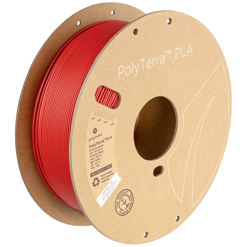 Polymaker PM70955 Regular Filament PLA kunststof Gering kunststofgehalte, Mat 1.75 mm 1000 g Army Red PolyTerra™ 1 stuk(s)