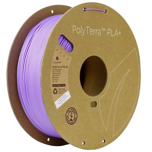 Polymaker PA05003 Regular Filament PLA+ geringerer Kunststoffgehalt, hohe Steifigkeit 1.75 mm 1000 g Lila PolyTerra™ 1 S...