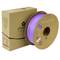 Lila 3D-Drucker-Filamentspule aus PLA+ von PolyTerra vor einer Verpackung.