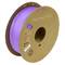 Eine Spule aus violettem 3D-Druckerfilament aus PolyTerra PLA+ mit recycelbarer Verpackung.