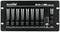 'Eurolite FD-32+1 DMX Dimmer Panel' mit acht Schiebereglern zur Lichtsteuerung und Funktionsknöpfen im rechten Bereich.