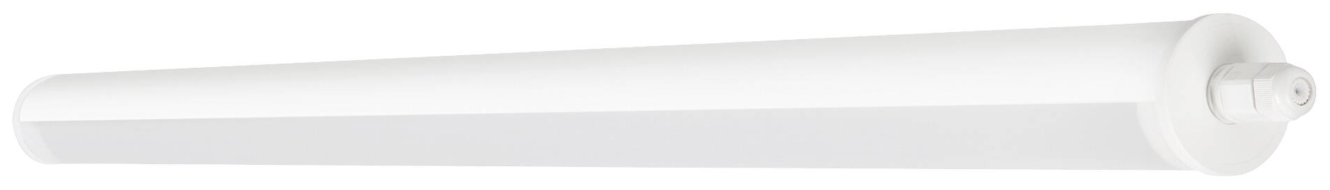 Weiße LED-Röhre in zylindrischer Form, geeignet für Decken- oder Wandbeleuchtung, vor einem weißen Hintergrund.