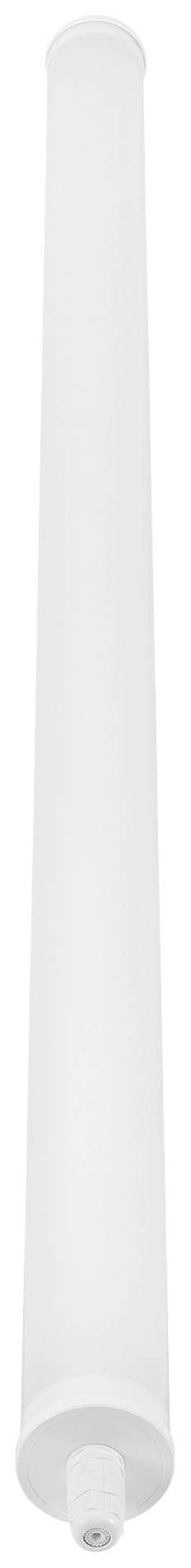 Ein langer, zylindrischer Filter mit weißen Endkappen, möglicherweise für eine Wasseraufbereitungs- oder Luftreinigungsanwendung.