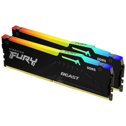 Thumbnail - Kingston CL32 FURY Beast RGB XMP PC-Arbeitsspeicher Kit DDR5 32 GB 2 x 16 GB Non-ECC 288pin DIMM CL32 KF564C32BBAK2-32