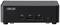 Schwarzer ASUS Mini-PC mit zwei USB-Anschlüssen, einem USB-C-Anschluss und einem Einschaltknopf auf der Vorderseite.